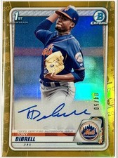 2020 Bowman Chrome Prospects Autographs Tony Dibrell #CPA-TD Gold Refractor /50 