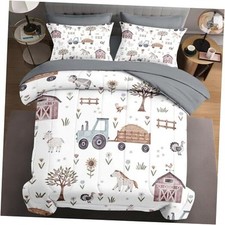 7 Pcs Size Comforter Set with 2 Pillowcases 2 Shams, Farm Full Farm Tractor
