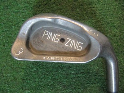 PING ZING BLACK DOT 3 IRON, PING KARSTEN 101 GRAPHITE SHAFT BY ALDILA