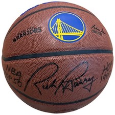 Rick Barry Autographed Golden State Warriors Logo Basketball - JSA