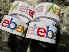 4 new Ebay branded rolls of PACKING TAPE  2" X  75 yards per roll (FR)