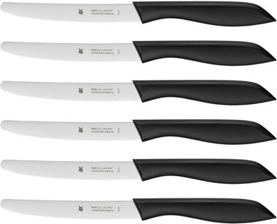 WMF Frühstücksmesser Vespermesser Brötchenmesser 6-teilig Set Schwarz Edelstahl