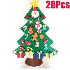 DIY Felt Christmas Tree Set With Ornaments Wall Hanging Craft Kit Party Gifts