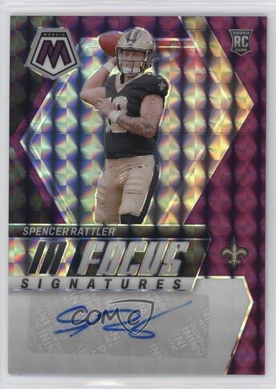 2024 Panini Mosaic Purple Prizm 17/49 Spencer Rattler #IF-SRR Rookie Auto RC r7o