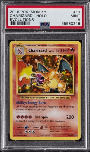 2016 POKEMON XY EVOLUTIONS #11 CHARIZARD-HOLO PSA 9
