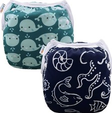 ALVABABY Size Large 2pc Washable Reusable Adjustable Swim Diaper