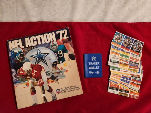 🏈1972 Sunoco NFL Action '72 128 Page Album UNUSED🏈 279 Stamps + Trader Wallet!