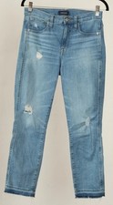 J. Crew Women’s Jeans 27 Blue Light Wash Vintage Skinny Distressed Stretch