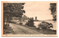 Chautauqua NY Miller Memorial Bell Tower Boat Landing Postcard c1910s