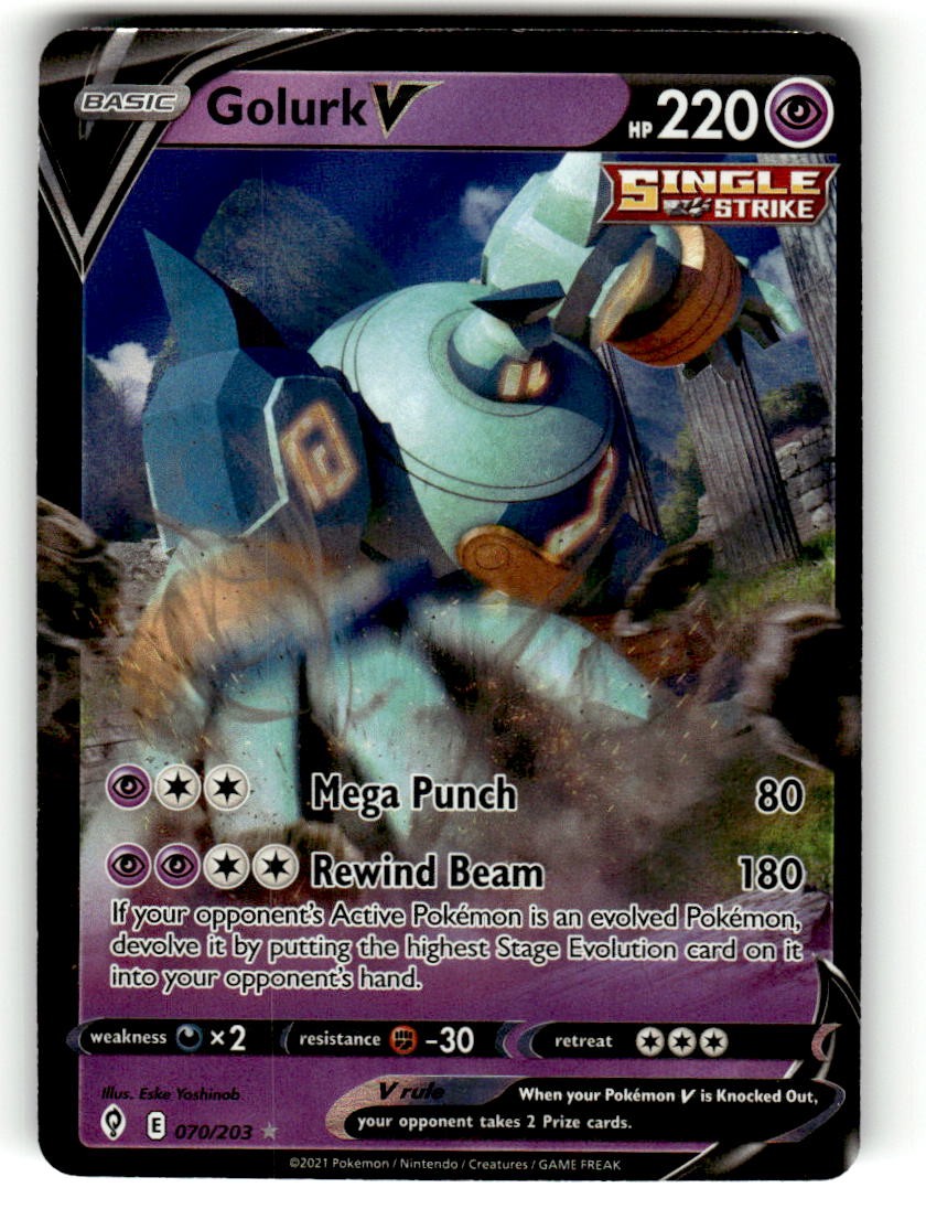 Pokemon TCG Evolving Skies #070/200 Golurk V NM