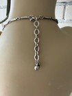 VINTAGE STATEMENT SILVER TONE BRUTALIST ABSTRACT BAR LINK SIGNED NECKLACE 19" — photo 4