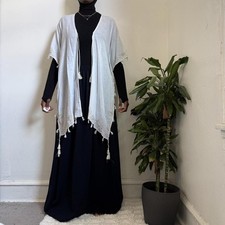 Cotton Floral Embroidered Boho Tassel Kimono Cardigan One Size