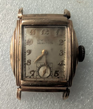 Vintage Gruen Veri-Thin Man’s Wristwatch 10k Gold Plate Bezel Stnls Back Running