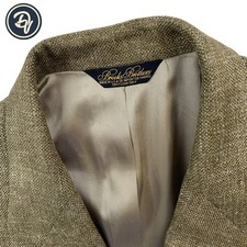 VTG 46 R Brooks Brothers " Silk Linen Wool " Light Brown Knit Blazer Made USA