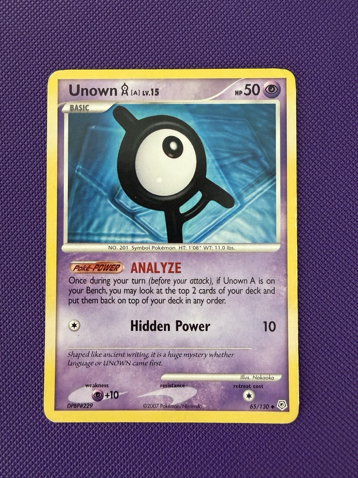 Pokemon TCG Unown 65/130 Diamond & Pearl Common Card (MP/HP) 2007