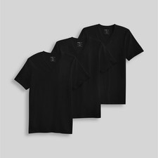 Jockey Generation Cotton V-Neck Undershirt 3-Pack Black Stretch M