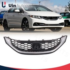 Chrome Front Bumper Upper Grille Grill For 2013-2015 Honda Civic 4drs Sedan Only Chrome Front Bumper Upper Grille Grill For 2013-2015 Honda Civic 4drs Sedan Only