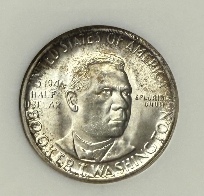 1946-S BOOKER T WASHINGTON COMMEMORATIVE HALF DOLLAR NGC MS64 OLD FATTY HOLDER - Image 2 of 3