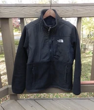 The North Face Denali Full Zip Polartec Black Fleece Jacket Women's Size LG EUC