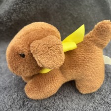 Vintage 1994 Madeline Eden Brown Dog Genevieve Plush With Yellow Bow