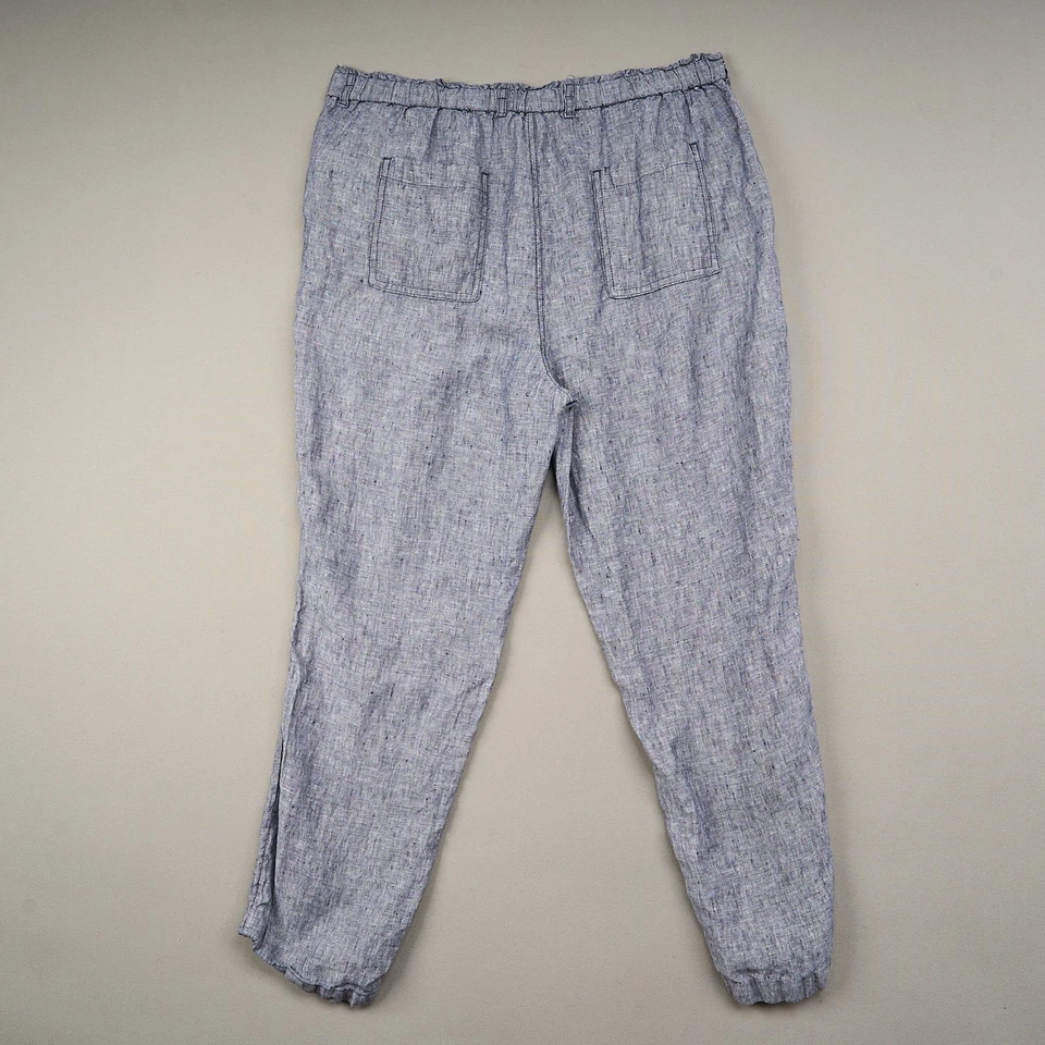 C&C California 100% Linen Jogger Pants Womens  XL Gray Pockets Pull On Style - Image 3 of 4