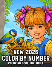 New 2026 Color By Number Adult Coloring Book: Beautiful Large Print Color By Num