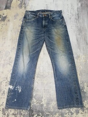 Vtg Edwin 505ZX Selvedge Denim Made in Japan Distressed Ripped Indigo Jeans W34
