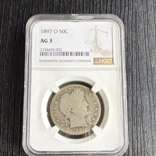 1897 Barber Half Dollar New Orleans AG 3 NGC Certified Silver 50C KM#117