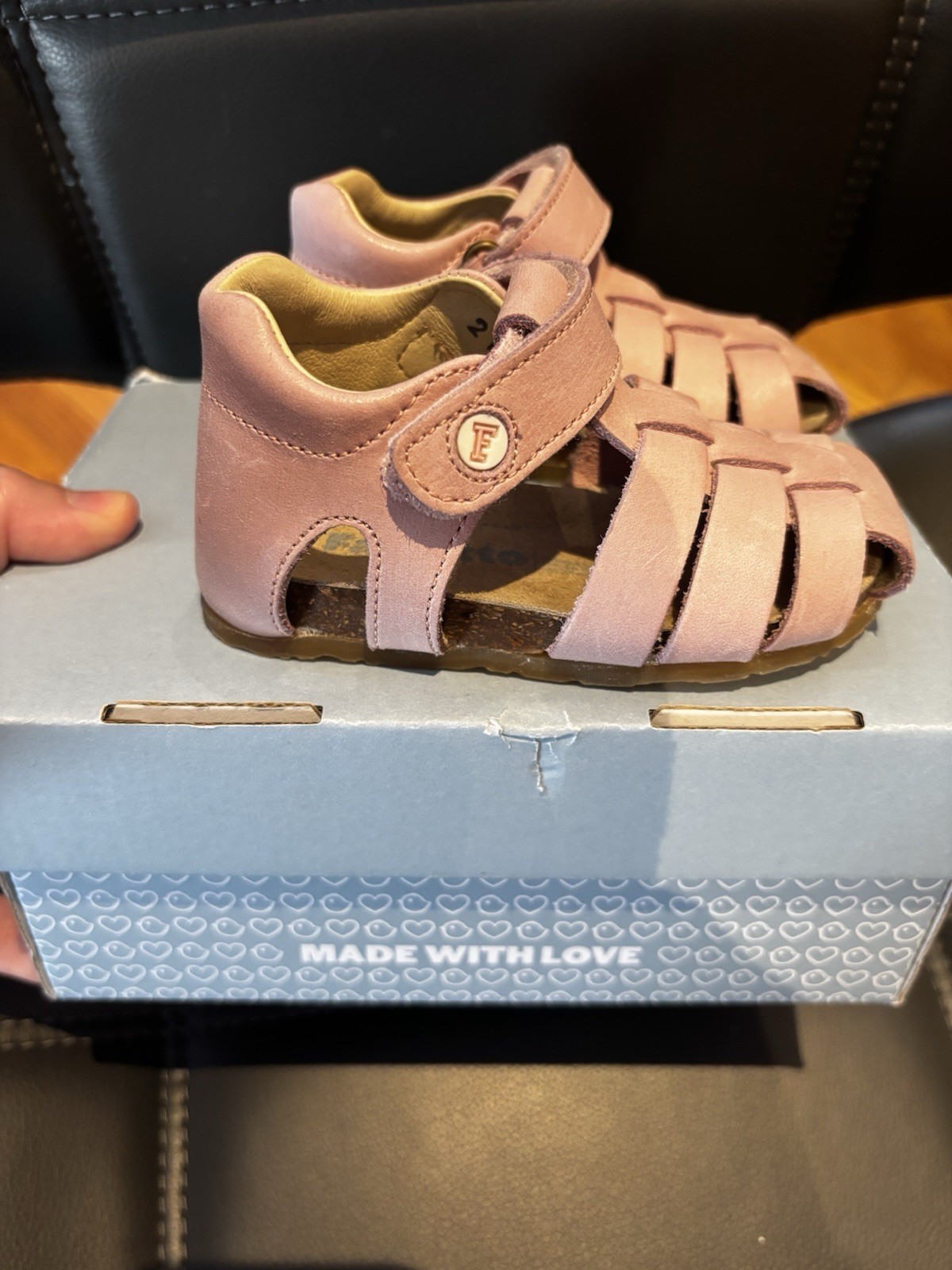 NWT FALCOTTO ALBY - Semi-closed leather sandals - Pink - Sz 5.5 US/21 EU
