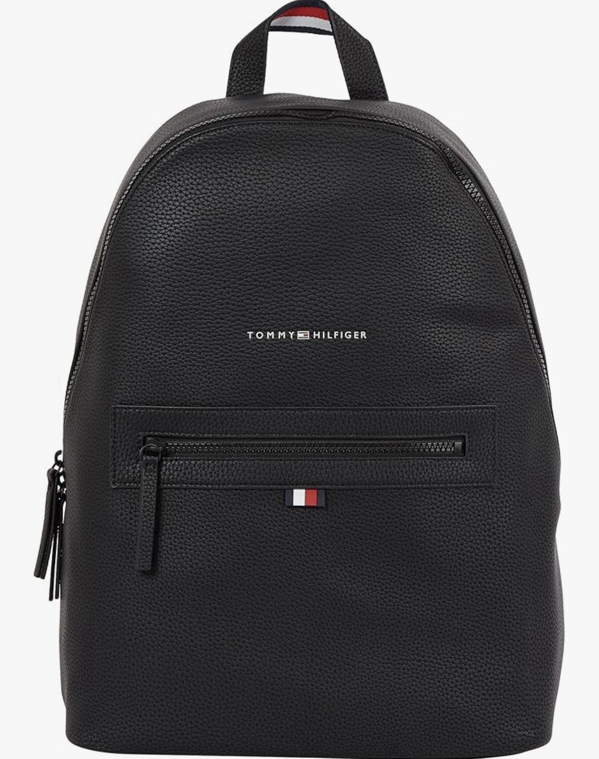 Tommy Hilfiger Faux Leather Backpack with Laptop Sleeve & Zipper