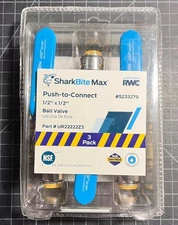 Authentic SharkBite Brass 1/2 inch Push-to-Connect Ball Valves Qty. 3