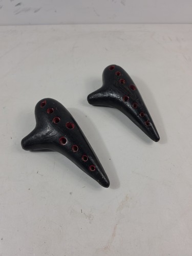 Pair Of Vintage 12-hole Alto C Ocarina Musical Instruments Made in Austria