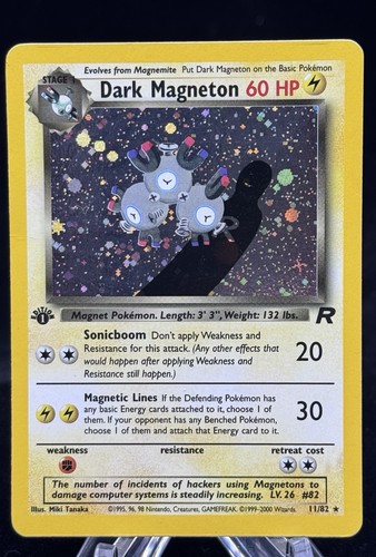 Dark Magneton Holo #11 1st Edition Team Rocket 2000 Pokémon MP Clean Holo ⚡️