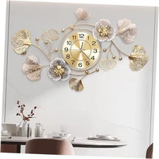 Clocks for Living Room, Large Wall Clock, 3D Silent Wall Clock, Retro Metal 