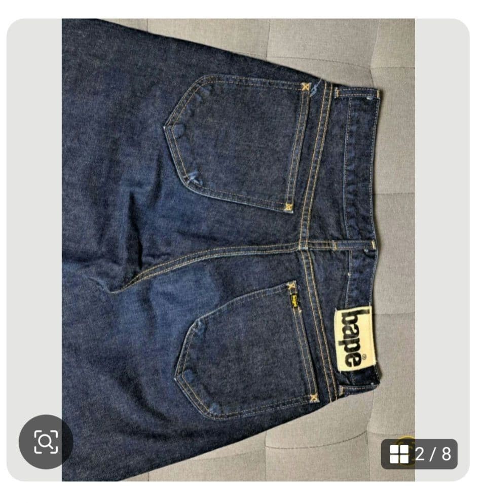 Bape A Bathing Ape Denim Pants Jeans Blue M Waist 74cm BA0226207 thumbnail 2