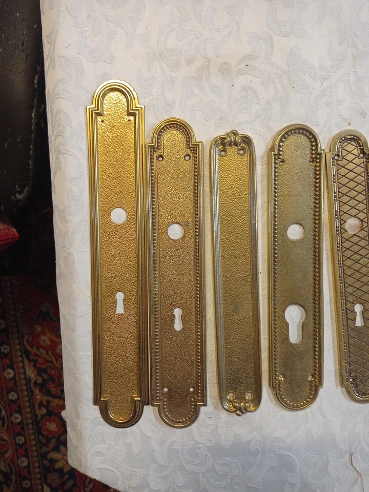 Lot 10 plaques de porte anciennes en laiton massif – styles Art Déco / rétro - Photo 3/4