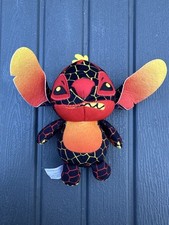 Disney Stitch Plush Hawaiian Elements Fire Volcanic Black  Orange Plush 7  