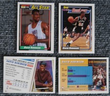 92-93 TOPPS DAVID ROBINSON COMPLETE 4 CARD BLANK BACK SET IN HINGED CASE