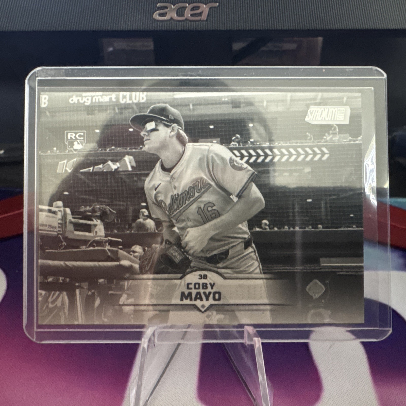 2025 Topps Stadium Club Coby Mayo #62 Black & White Parallel Rookie RC