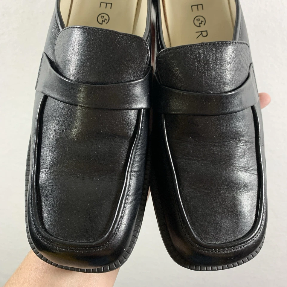 Mocasines de Colección George Para Mujer Y2K Cuero Penny Talla 6.5 M Negro Academia Preppy Foto 3 de 4