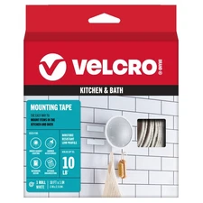 VELCRO(R) Brand Industrial Strength Low Profile Tape 1"X10' White