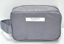 Grey Makeup Bag Cosmetic Organizer Toiletry Travel Case Small Pouch Brand New