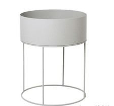 Ferm Living Round Plant Pot Planter Grey Metal Finish