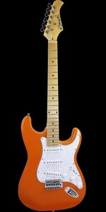 Amati Model #100STOR ST Style Electric Guitar Lazarus Orange Finish w/bag +