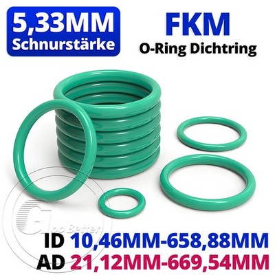 O-Ring 5,33mm Schnurstärke DIN-3771 FKM 80 Dichtring Oring 21,12mm-669,54mm AD