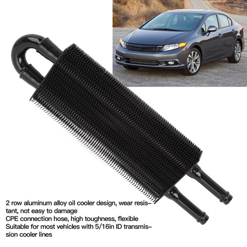  Black 2 Row Transmission Oil Cooler Aluminium Alloy 233mm Universal Engine Oil - Bild 3 von 12