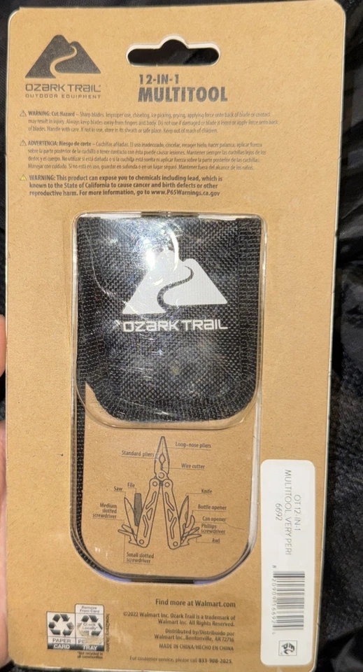 НОВОЕ уличное оборудование Ozark Trail 12 в 1 мультитул с футляром в комплекте - Изображение 2 из 2