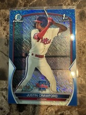 2023 Justin Crawford Bowman Chrome #BCP-3 Blue Shimmer/150