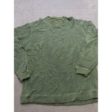 Tommy Bahama Mens Sage Green 100% Cotton Textured Crewneck Sweater Large
