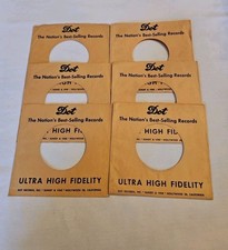 45 RPM 7" RECORD SLEEVES CO. SLEEVE 6 PACK SEE PHOTOS DOT Records SLV328